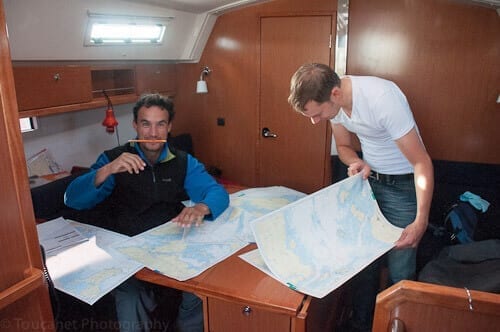 Navigating on a sailing trip