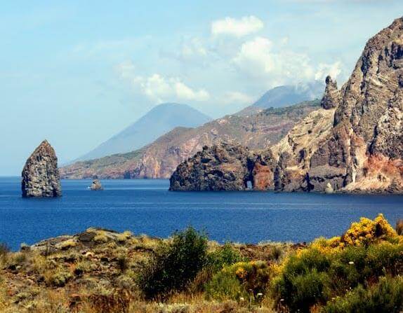View from Vulcano toward Lipari
