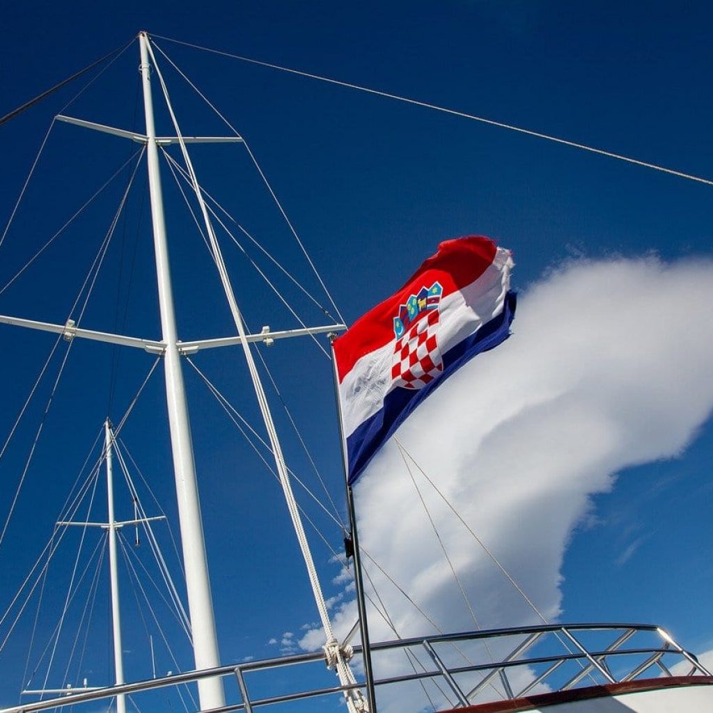 croatia flag on a yacht