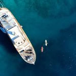 Drone view of the gallant yacht