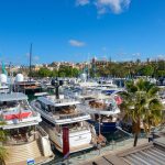 Superyachts lined up in Palma de Mallorca