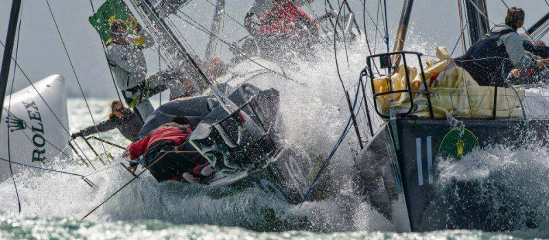 Two Duelling Race Yachts