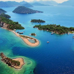 Aerial shot of the Turkish Lycian Islands