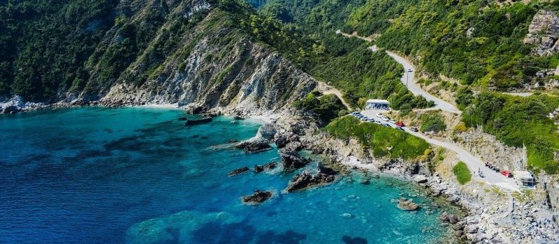 mountains and the ocean on a Sporades sailing itinerary